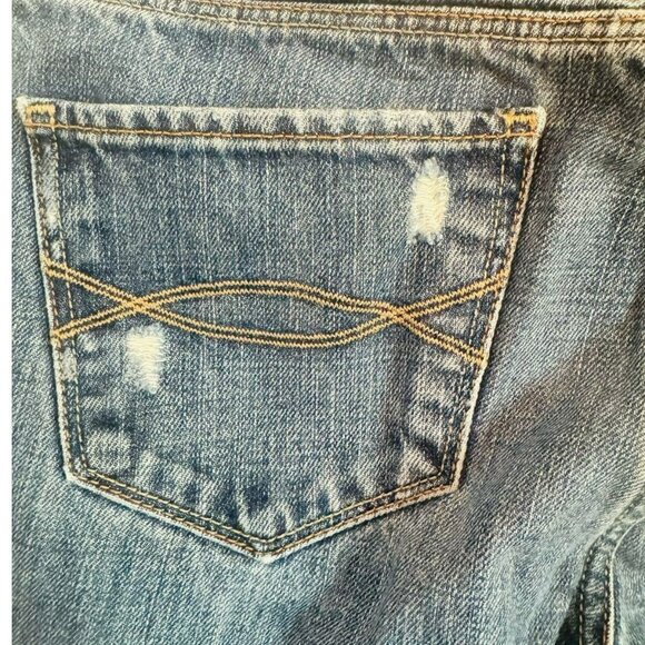 Vintage Abercrombie & Fitch Madison Low Rise Flare Jeans Size 6 Distressed Y2K - Picture 10 of 13